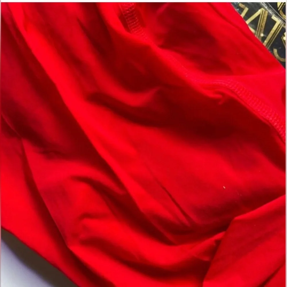 1pair Satin Nylon Pantyhose Shimmer Shiny Red